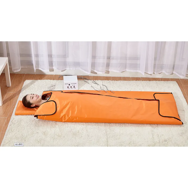 OEM/ODM infrared sauna slimming body wrap cellulite blanket with 64pcs tourmaline stones