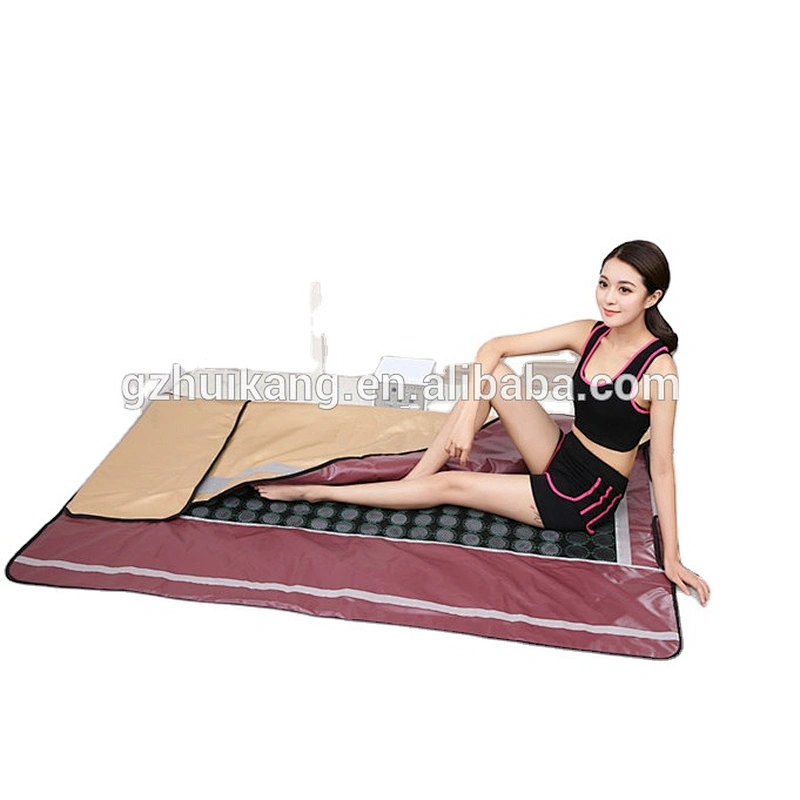 Huikang Custom Logo Body Wrap Heat Far Infrared Sauna Blanket with Bian stone For Weight Loss And Detox