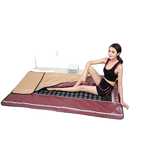 Golden Luxury 3 Heating Zones Portable Infrared Sauna Blanket With Bian Stone negative ions For Body Weight Loss and Detox