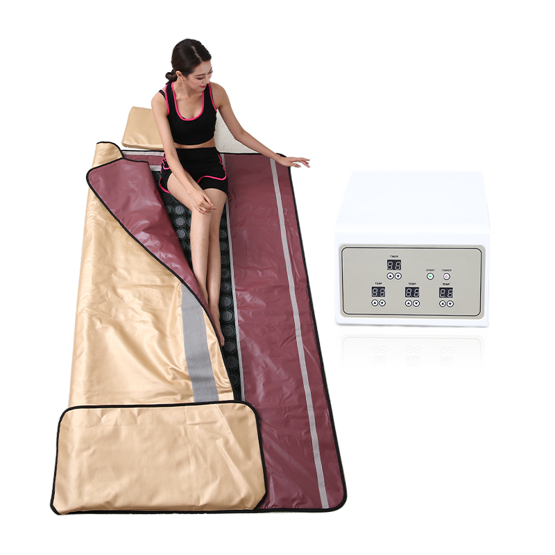 Huikang Custom Logo Body Wrap Heat Far Infrared Sauna Blanket with Bian stone For Weight Loss And Detox