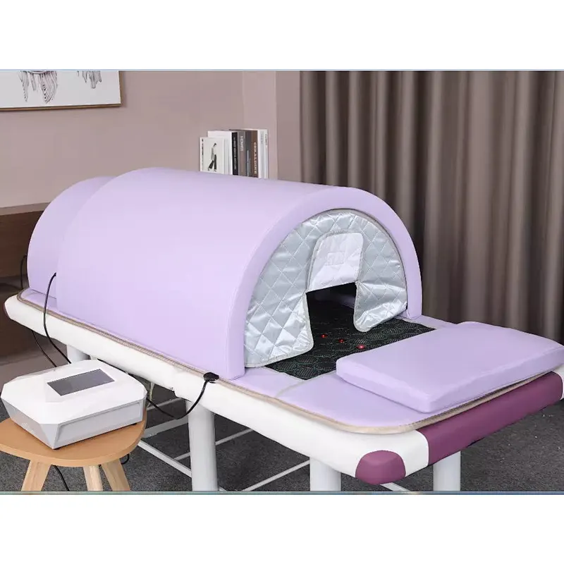 Low EMF  Led Light  Weight loss and detox tourmaline stones 3 heating zones infrared sauna capsule