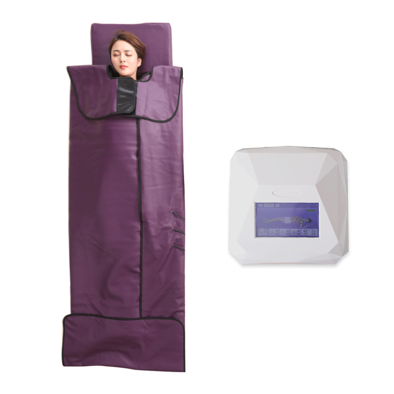 Touch Screen 3 Heating Zones Portable Low EMF Bian Stones Bring Photon Led Light Infrared Sauna Blanket Wrap