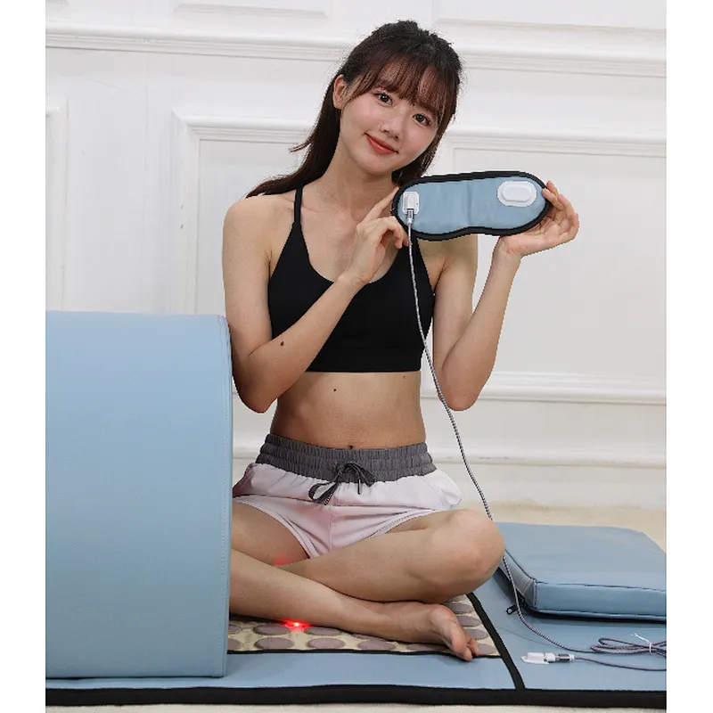 3 heating zones portable massage red color Bian stones hyperthermia dry fir far infrared spa capsule sauna dome