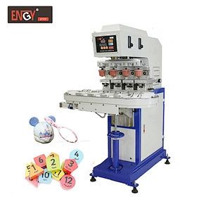 4-colors conveyor tampo print silicone pad printing machine/tampography with sealed ink cup system