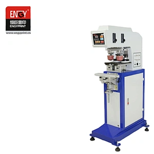 2 color Pad Printer with conveyor for Cosmetic Colored Contact Lenses, machines for printing logos