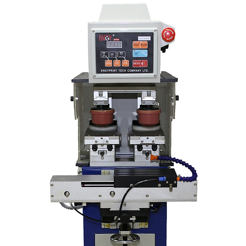 Two Color  Plastic Part Ink Cup Printing Machine Newest Pad Printer With Conveyor machines for printing logos