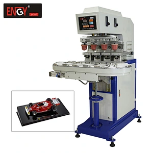 4-colors conveyor tampo print silicone pad printing machine/tampography with sealed ink cup system