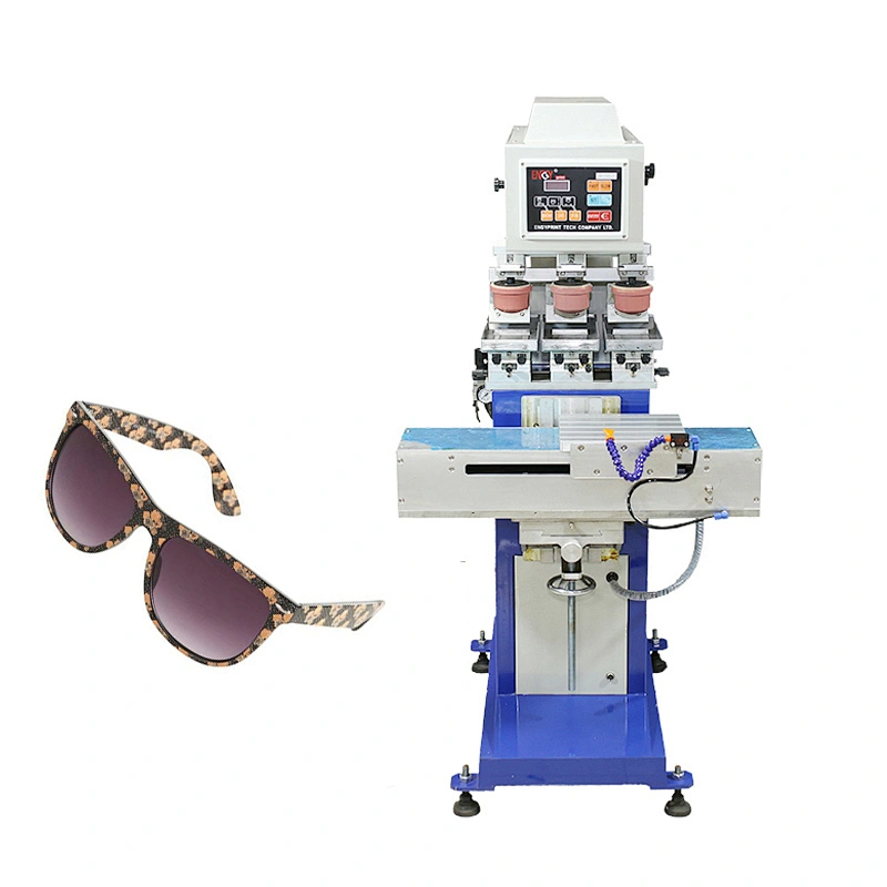 Dongguan ENGY brand sale New pad printer multi-functional 3-color sunglass pad printing machine