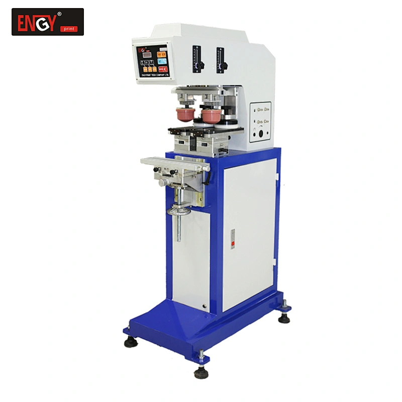 2 color Electric digital pneumatic pad printer with closed inkcup printing machine