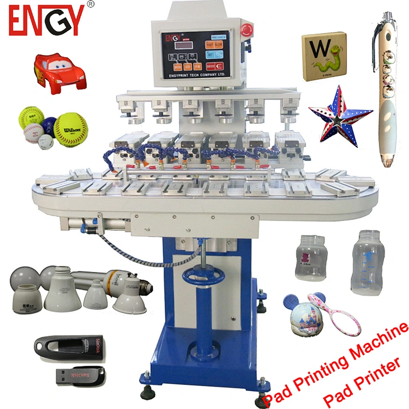 Good quality cheap easy 6 color ink cup pad printer machine