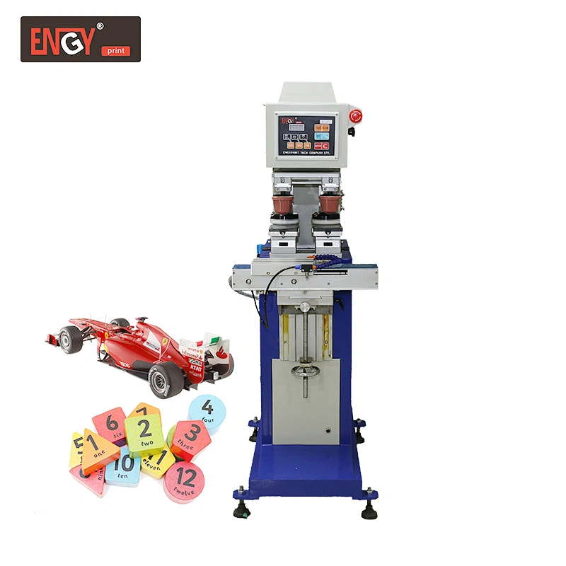 2 color Electric digital pneumatic pad printer with closed inkcup printing machine