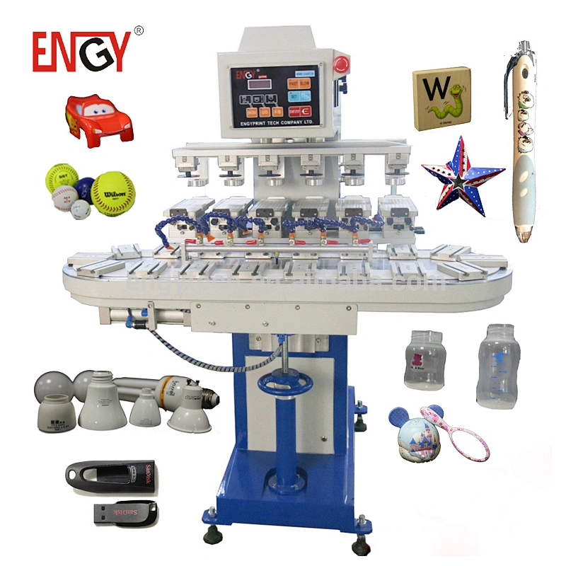 Sale for China new semi automatic 6 color logo pad printing machine