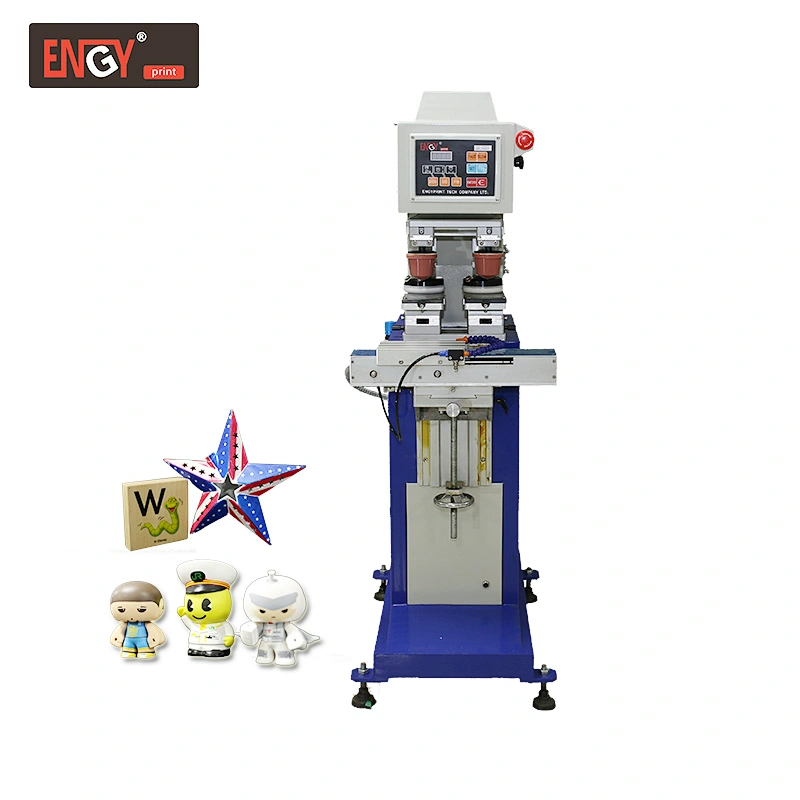 2 color Electric digital pneumatic pad printer with closed inkcup printing machine