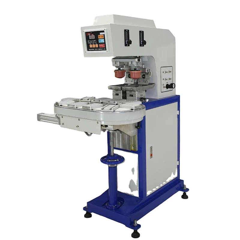 Two Color  Plastic Part Ink Cup Printing Machine Newest Pad Printer With Conveyor machines for printing logos