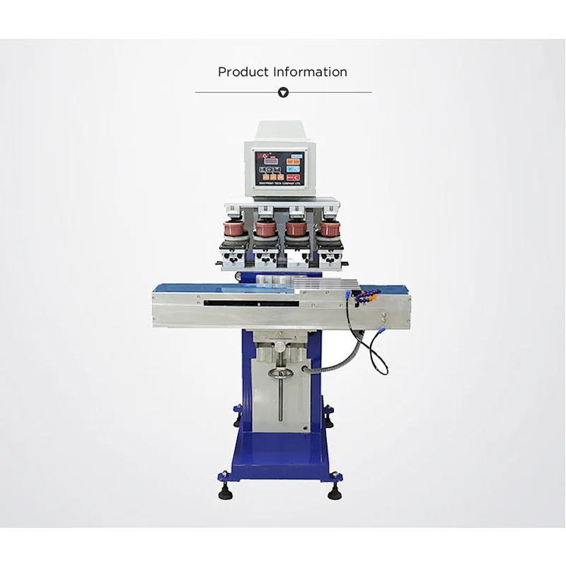 4 Color Ink Cup new Pad Printer / Pad Printing Machine with Conveyor