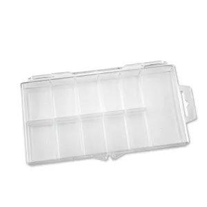 Manicure Plastic Transparent Storage 11 Department Grids Box 100 Pcs Tips Box