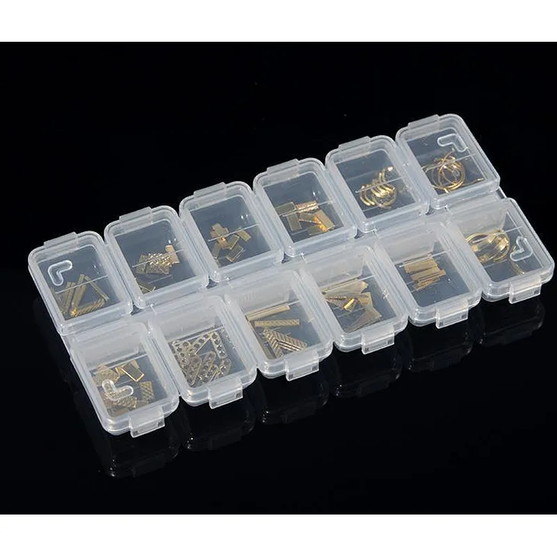 Hot Selling 12 small case beads container nail art container for nail art