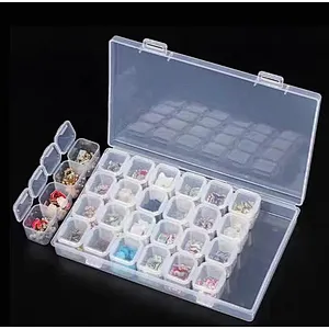 Hot Selling Cndy Color 28 Plastic Mini Detachable Grids Nail Accessories Storage Box