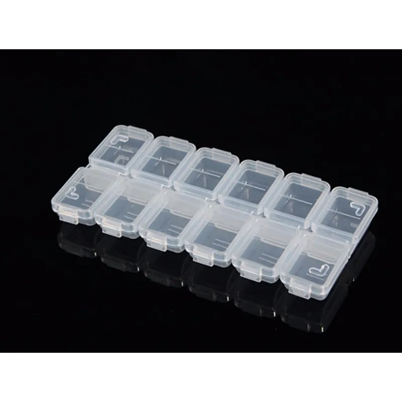 Hot Selling 12 small case beads container nail art container for nail art