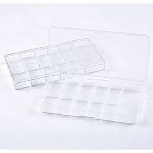 Manicure Plastic Transparent Storage 11 Department Grids Box 100 Pcs Tips Box
