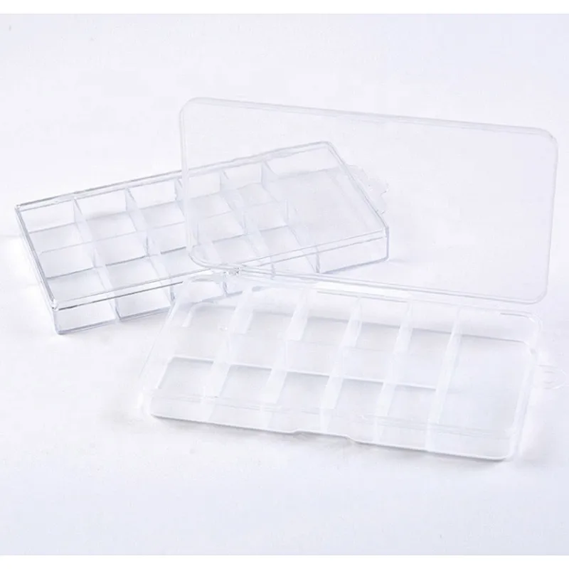 Manicure Plastic Transparent Storage 11 Department Grids Box 100 Pcs Tips Box