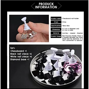Japanese Chess Board Magnetic Crystal Nail Tip Practice Display Stand Set