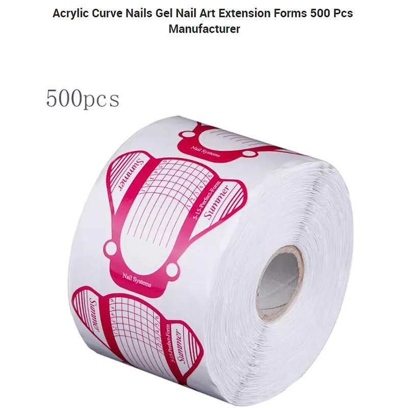 Acrylic Curve Nails Gel Nail Art Extension Forms 500 Pcs Manufacturer