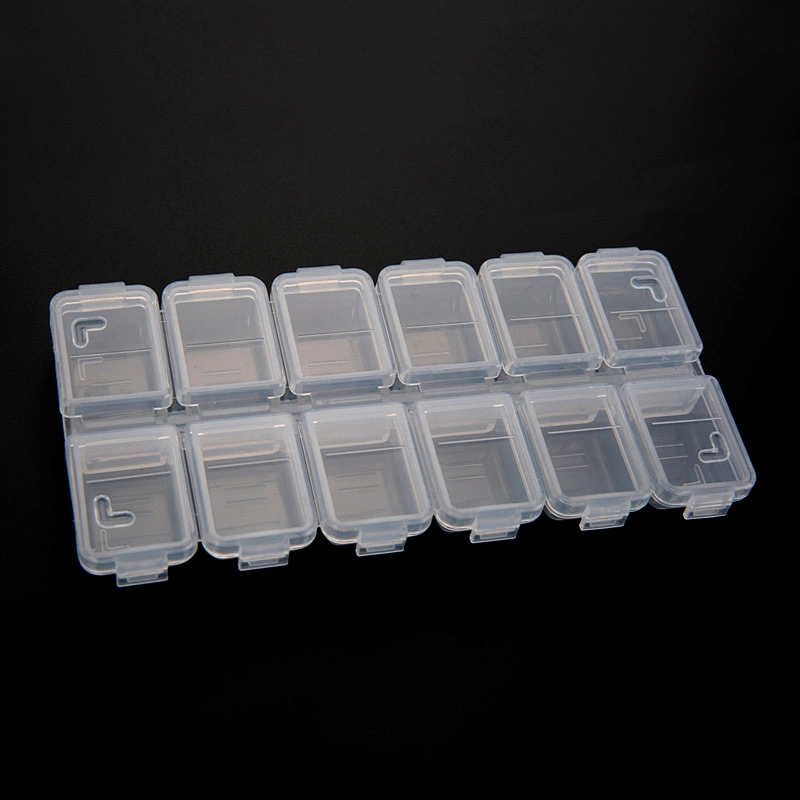 Hot Selling 12 small case beads container nail art container for nail art