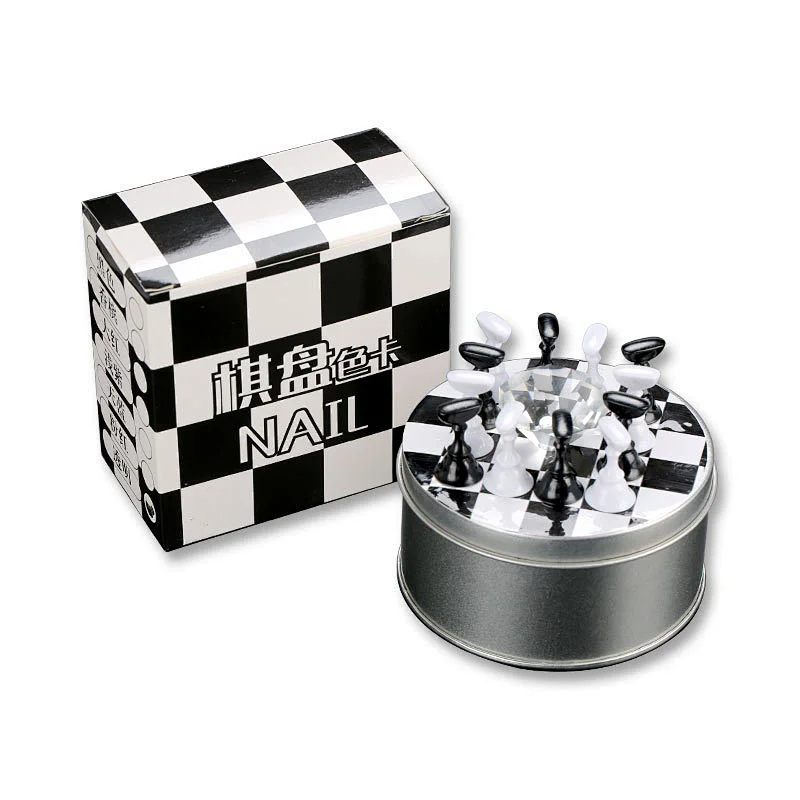 Japanese Chess Board Magnetic Crystal Nail Tip Practice Display Stand Set