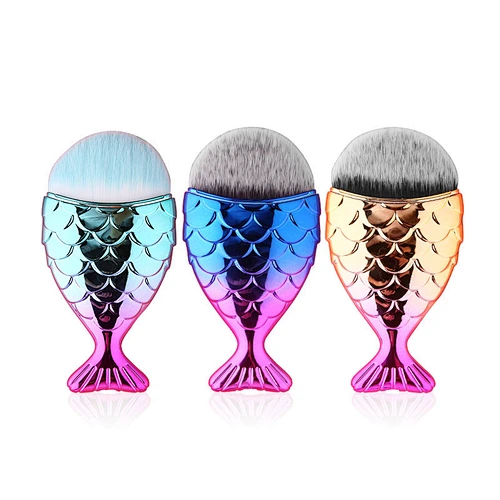 Custom Makeup Brushes Mermaid Shape Foundation Use Makeup Brushes Private Label