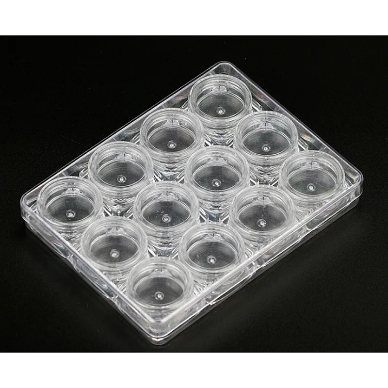 Nailprof hot sale 12pcs nail container epmty box jar for glitter powder acrylic powder