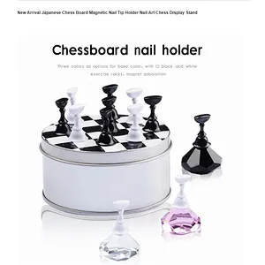 Japanese Chess Board Magnetic Crystal Nail Tip Practice Display Stand Set
