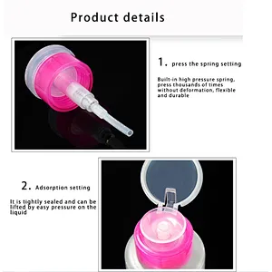 Nail polish remover bottle clear makeup remover pump bottles