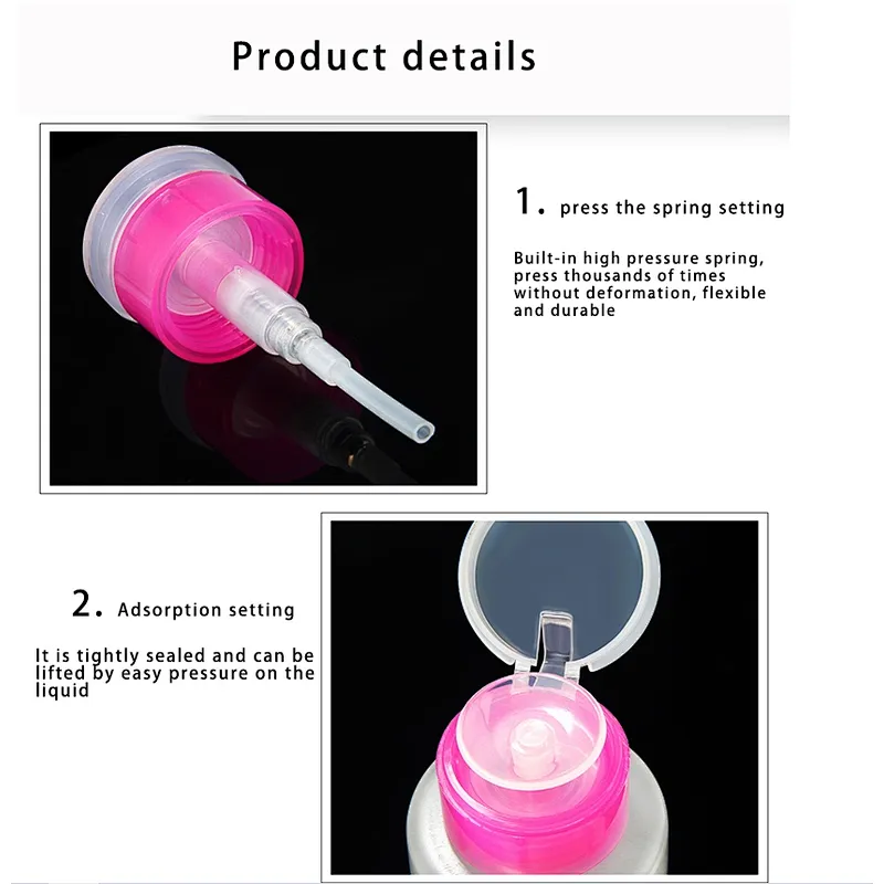 Nail polish remover bottle clear makeup remover pump bottles