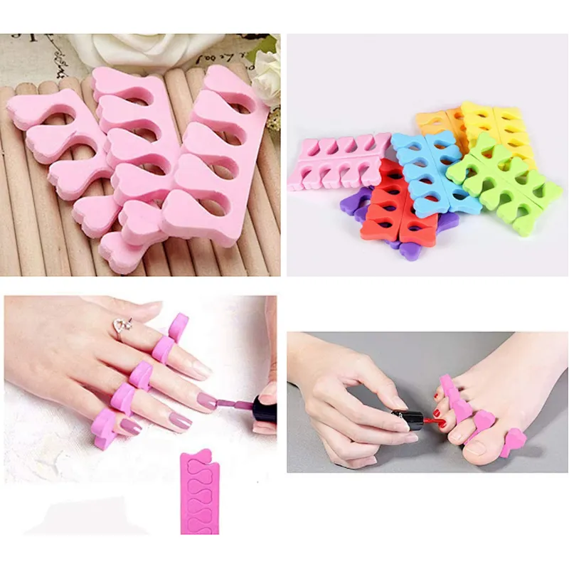 Hot sale colorful heart shape disposable toe separator