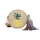 China wholesale high-end fashion handmade square weave round rattan straw beach shoulder hand bag with leather strap