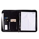 Custom Fashion Hardcover Business a4 Gift Black PU Leather Embossed Organizer Portfolio Folders with Zipper