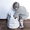 Semicircle Grid Pattern Hanging Bag baby kids Toy Clothes Canvas Storage Bag For Room Decor Storage barrel