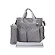 3 Pcs Multifunction Grey Nylon Striped Tote Diaper Bag