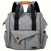 2019 New Gray Multi-function Waterproof Canvas New Baby Large Diaper Nappy Bag Backpack with Stroller Straps