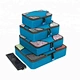 4 Set Blue Packing Cubes Travel Luggage Storage Bag