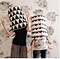Semicircle Grid Pattern Hanging Bag