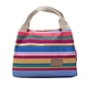 New Colourful Stripe Thermal Insulated Lunch Box Tote Cooler Zipper Bag