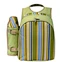 2019 new arrival green stripe outdoor picnic backpack with bottle bag