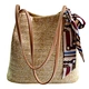 round straw beach bag