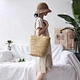 round straw beach bag