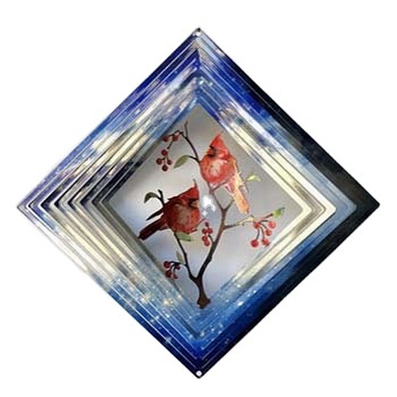 Laser-cut Stainless Steel Love Bird Wind Spinner For Garden Decoration Christmas Gifts