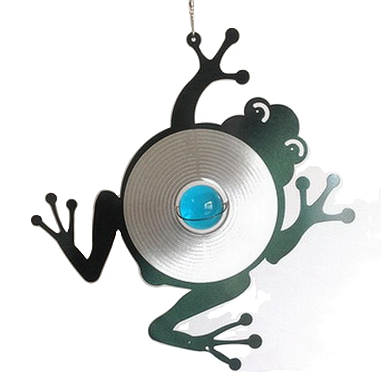 Animal Shape Stainless Steel Frog Wind Spinner For Garden Decoration