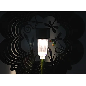 8Inch Flower Shape Butterfly Stainless Steel 3D Wind Spinner With Solar Light