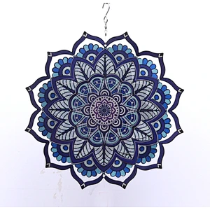 Amazon Hotsale Mandala Stainless Steel Wind Spinner For Garden Decoration